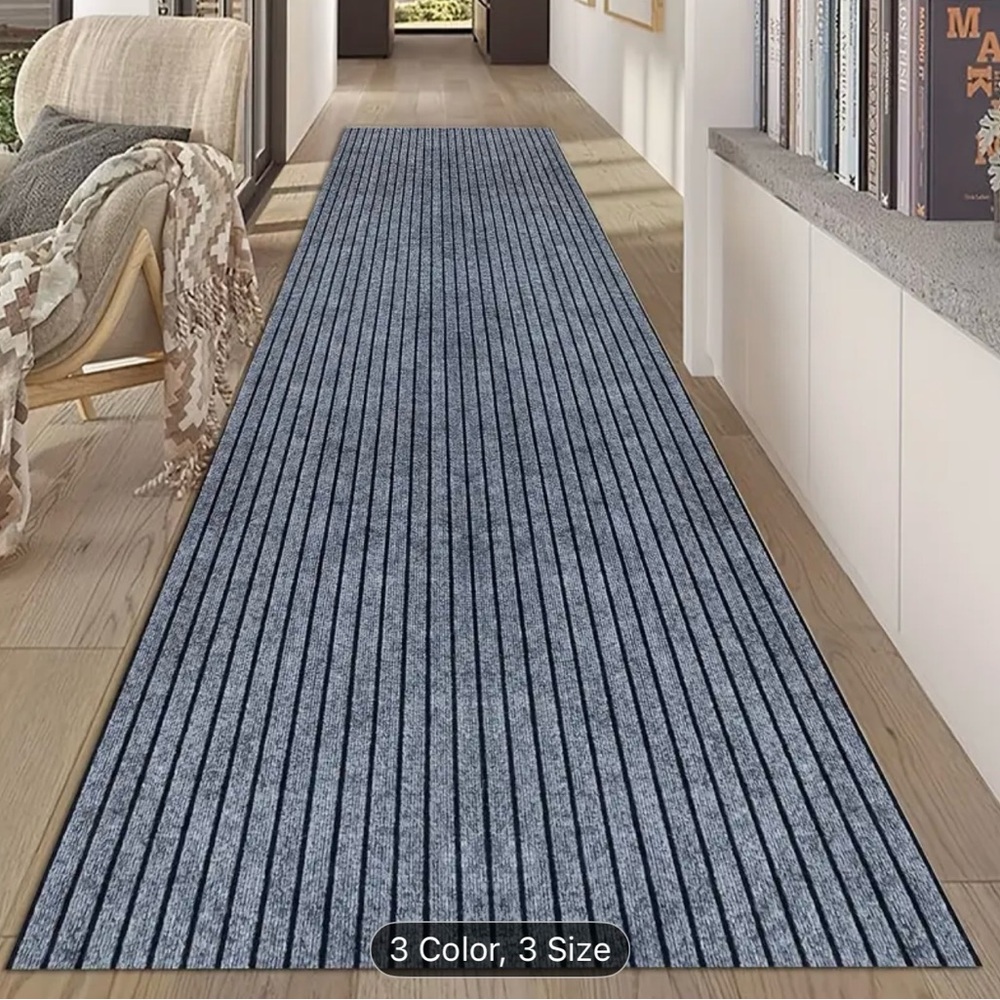Mocha Striped Kitchen Runner Rug - Picture 2 of 12